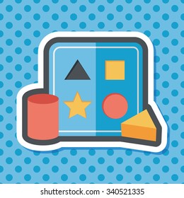 educational toy flat icon with long shadow