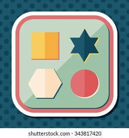 educational toy flat icon with long shadow,EPS 10