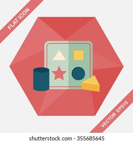 educational toy flat icon with long shadow,EPS 10