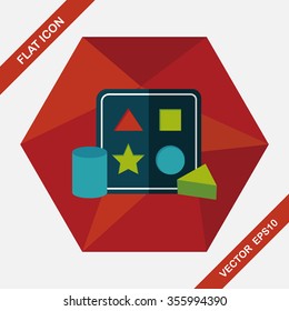 educational toy flat icon with long shadow