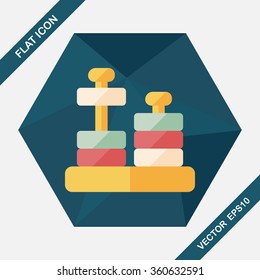educational toy flat icon with long shadow,eps10