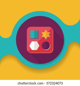 educational toy flat icon with long shadow,EPS 10