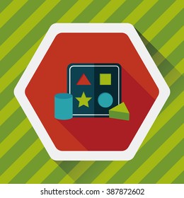 educational toy flat icon with long shadow