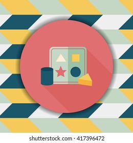 educational toy flat icon with long shadow,EPS 10