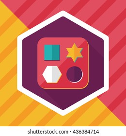 educational toy flat icon with long shadow,EPS 10