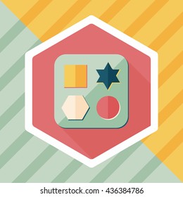 educational toy flat icon with long shadow,EPS 10