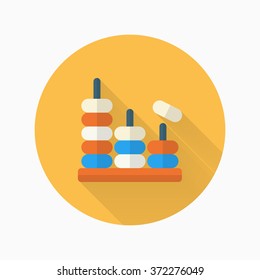Educational toy icon , Vector flat long shadow design. Children's toys concept.