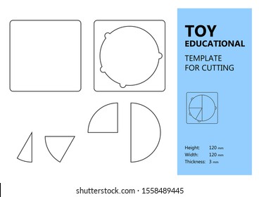 Educational toy, vector template for laser cutting, baby toy, ecology wooden toy