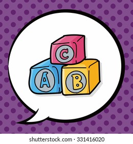 educational toys doodle, speech bubble