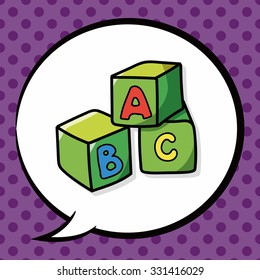 educational toys doodle, speech bubble