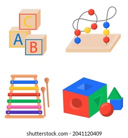 Educational toys. Fine motor skills. Montesori. Children's toy. Icon isolated on white background. For your design.