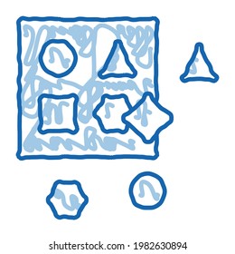 educational toys sketch icon vector. Hand drawn blue doodle line art educational toys sign. isolated symbol illustration