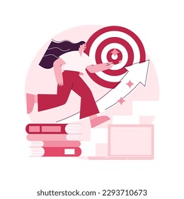 Educational trajectory abstract concept vector illustration. Educational capital strategy, determine way, career promotion, goal achievement, knowledge check, graduated student abstract metaphor.