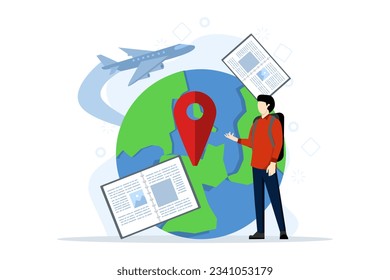 educational travel concept with little people. Internal and vocational education, professional learning abstract vector illustration set. Business coach, student group, education abroad metaphor.