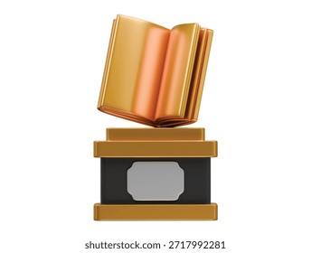 renderização de ilustração 3d do ícone do troféu educacional