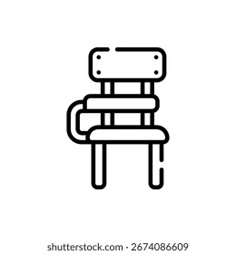 Educational vector icon of chair with desk, suitable for classroom, office, and study themes
