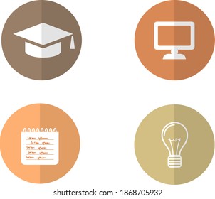 Iconos vectoriales educativos ambientados en un estilo moderno