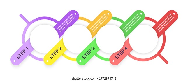 Educational vector infographic template. Modern presentation design elements with text space. Data visualization with 4 steps. Process timeline chart. Workflow layout with copyspace