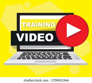 educational video, distance education concept flat vector.
