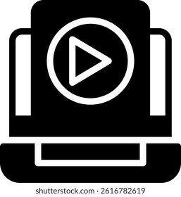Educational Video Glyph Vector Icon Design