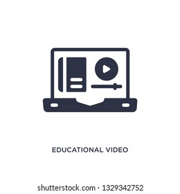 educational video icon. Simple element illustration from education concept. educational video editable symbol design on white background. Can be use for web and mobile.