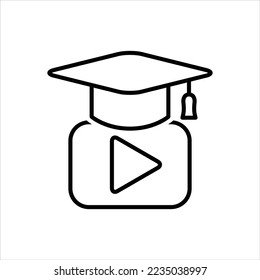 Ilustración gráfica del vector del icono de vídeo educativo