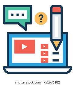 Educational videos vector icon 