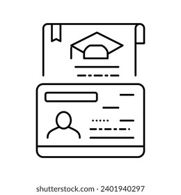 educational visa line icon vector. educational visa sign. isolated contour symbol black illustration