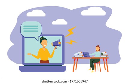 Educational web seminar, internet classes, professional personal teacher service icon. Webinar, digital classroom, online teaching metaphors. Vector isolated concept metaphor illustrations