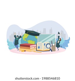 Educational web seminar, internet classes, professional personal teacher service icons set. Webinar, digital classroom, online teaching metaphors.