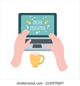 Educational web seminar, internet classes, professional personal teacher service icons set. Webinar, digital classroom, online teaching metaphors. Online education.