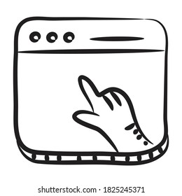 Icono de sitio web educativo en diseño de vector de doodle 