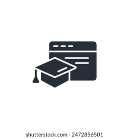 educational website icon. vector.Editable stroke.linear style sign for use web design,logo.Symbol illustration.