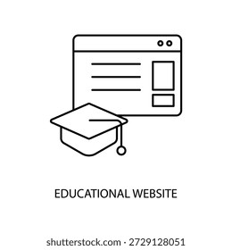 educational website icons set. Set of editable stroke icons.Set of educational website