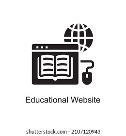 Educational Website vector Solid Icon Design illustration. Educational Technology Symbol on White background EPS 10 File