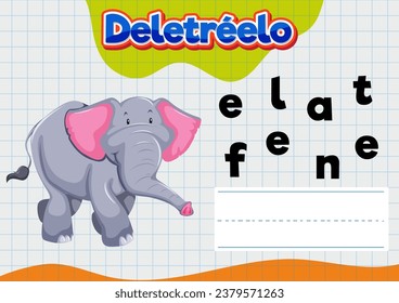Hoja de trabajo educativa para niños para practicar la ortografía en español