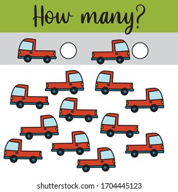 Educational worksheet for preschool kids. Left and right. Counting game for kids.