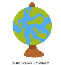educational world globe model on brown stand geography tool