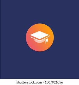 Education-Gradient graduation hat icon