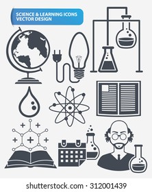 Education,Learning, science and innovation icon set design,clean vector