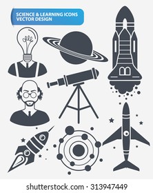 Education,Learning, science and innovation icon set design,clean vector 
