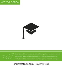 Educations. Graduation Cap Vector Icon.