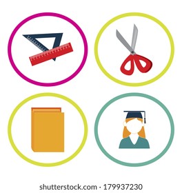 educations supplies over white background vector illustration 