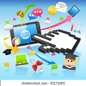 Education,school,tablet pc,cloud computing concept