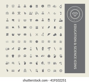 Education,science and learning icon set,vector