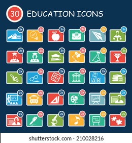 Education,student and learning icons,clean vector