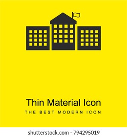 Educative academy buildings bright yellow material minimal icon or logo design
