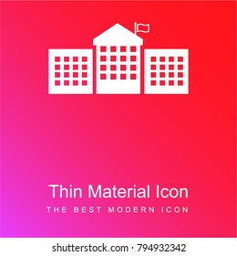 Educative academy buildings red and pink gradient material white icon minimal design