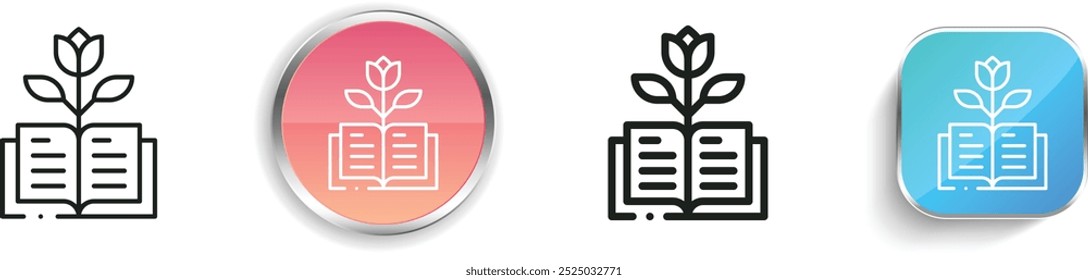 educative book icon. Thin Linear, Regular and Button Style Design Isolated On White Background