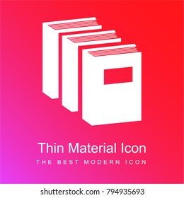 Educative books red and pink gradient material white icon minimal design